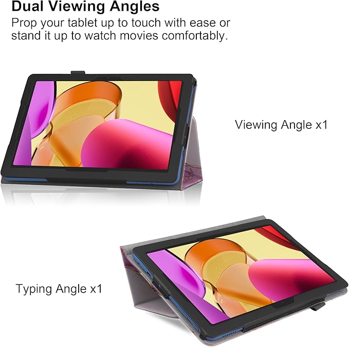 Case for Amazon Fire HD 10 Tablet 10.1 Inch Display (13th Generation 2023 Released) - Slim Lightweight Folio Stand Cover PU Leather Case + 1 Screen Protector and 1 Stylus (Black)