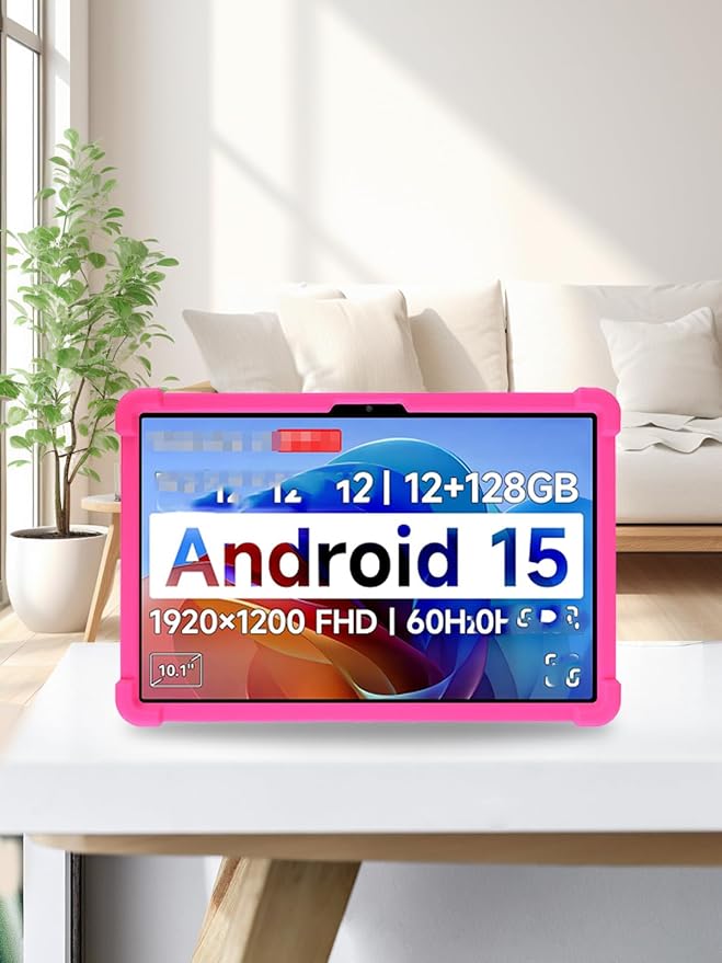 for BNCF 2025 Android 15 10.1 Inch Tablet CaseBOVUGAC Soft Silicone Adjustable Stand Shockproof Kids Friendly for BNCF 2025 Android 15 10.1 Tablet(Black)