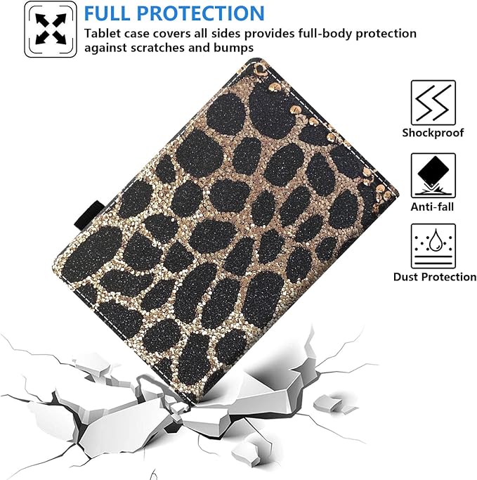 Case for Amazon Fire HD 8/HD 8 Plus Tablet (8 12th/10th Generation 2024/2022/2020 Release) Slim PU Leather Stand Folio Cover with Auto Wake Sleep African Woman Wolf