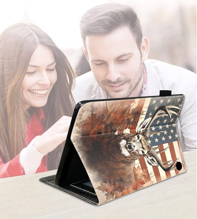 Case for Amazon Kindle Fire HD 8/Fire HD 8 Plus Tablet (12th/10th Generation 2024/2022/2020 Release) Slim PU Leather Cover with Card Slot &amp Auto Wake/Sleep African American Women