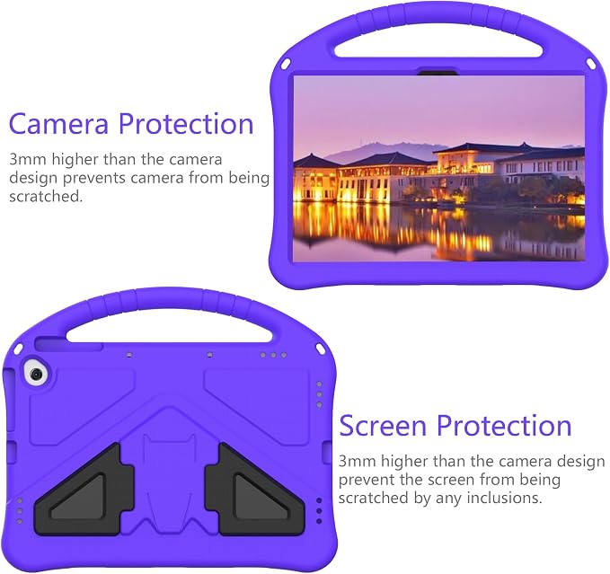 Tablet Case with Built-in Handle and Kickstand Kids Friendly Shockproof Cover Lightweight Compatible with Google Pixel 11 inch Black