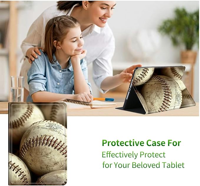 for 6 Kindle 11th Generation 2024/2022 Release Case (Model No: C2V2L3) E-Reader Multi-Angle Viewing Shockproof Smart Protective Case with Auto Wake/Sleep Baseball