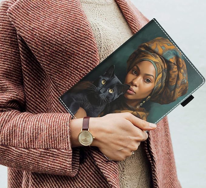 Case for Amazon Kindle Fire HD 10 Tablet (10.1 inch 9th/7th Generation 2019/2017 Release) Slim PU Leather Stand Folio Cover with Auto Wake Sleep Abstract Paint Butterfly
