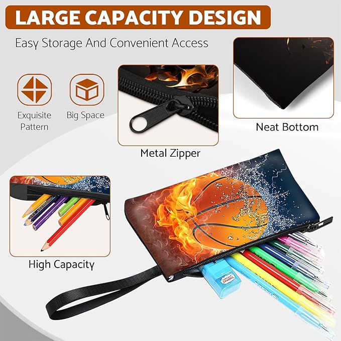 Basketball Rolling Backpack for Boys - 3PCS Boys Rolling Backpack with Lunch Box Set for Kids Children Teens Elementary Middle School,Sport Roller Bookbag with Wheels for Age 6-18