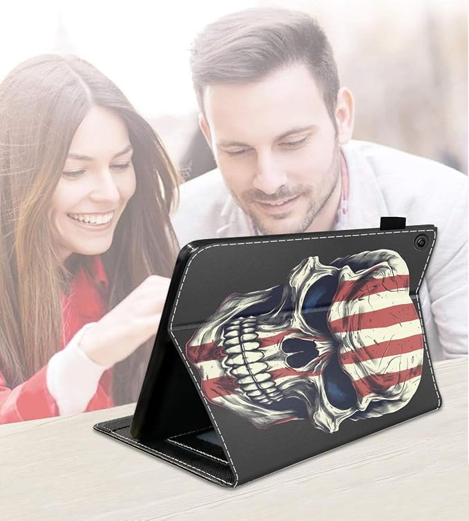 Case for Amazon Fire HD 10 Tablet (9th/7th Generation 2019/2017 Release) Slim PU Leather Cover with Card Slot &amp Auto Wake/Sleep for Fire 10.1 Tablet African American Girl