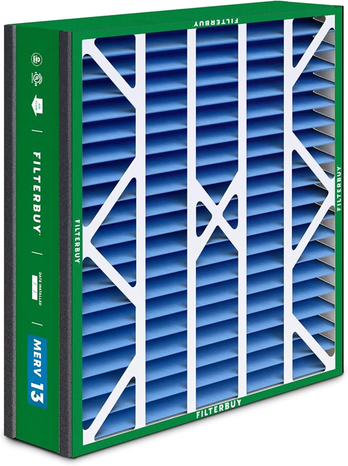 Filterbuy 20x20x5 Air Filter MERV 13 Optimal Smoke & Allergy Defense,