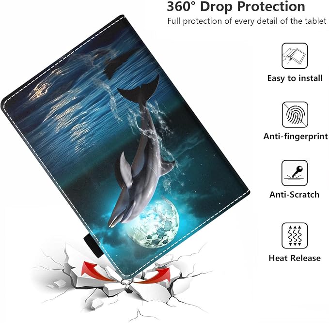 Case for Amazon Kindle Fire HD 10 Tablet 10.1 (9th/7th Generation 2019/2017 Release) - PU Leather Folio Case with Smart Auto Wake/Sleep African American Girl