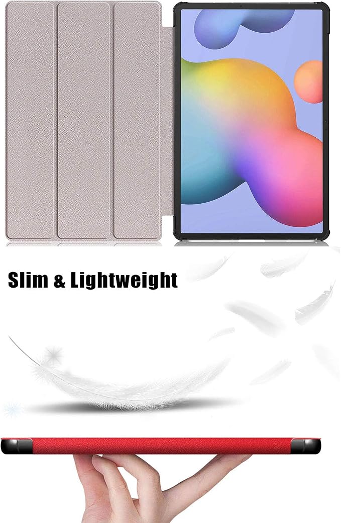 Case for Samsung Galaxy Tab S8 Plus 12.4 2022/S7 FE 2021/S7 Plus 2020 (SM-X800/X806/T730/T733/T736/T738/T970/T975/T976) Lightweight Tri-Fold Stand Thin Cover Auto Wake/Sleep Almond Blossom