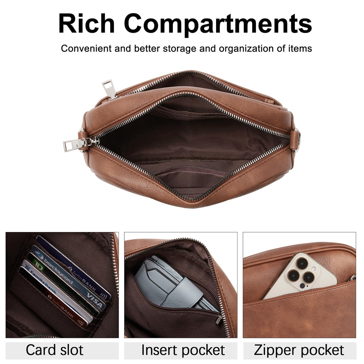 CLUCI Small Crossbody Bags for Women Crossbody Purses Women Cross Body Bag Purse with Adjustable Wide Strap