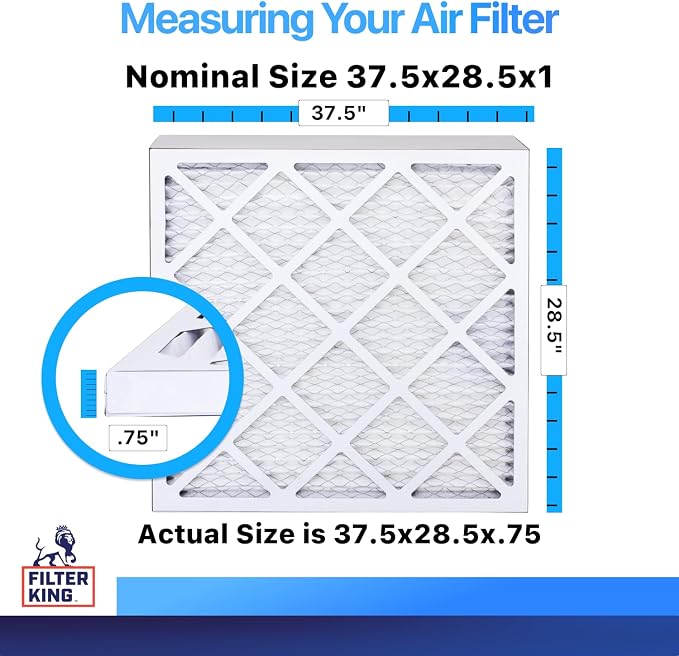 Filter King 37.5x28.5x1 Air Filter | 4-PACK | MERV 8 HVAC Pleated A/C Furnace