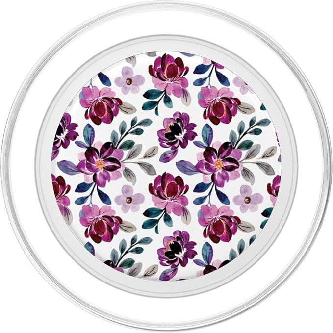 Beautiful Violet Floral Watercolor Flowers PopSockets Adhesive PopGrip