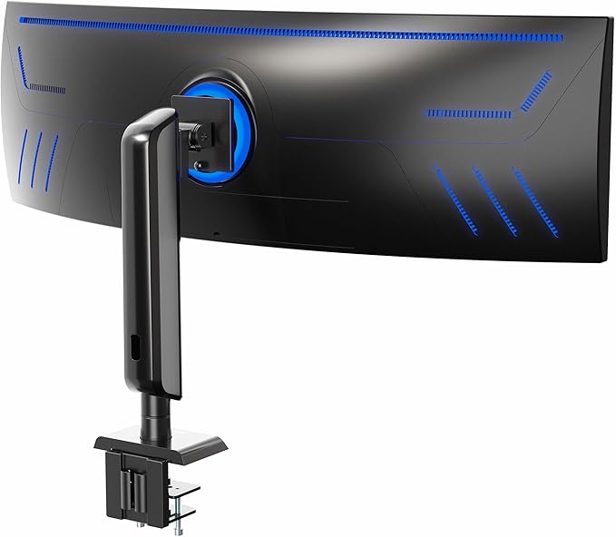 VIVO Heavy Duty Aluminum Ultrawide Monitor Desk Mount for up to 49 inch Screens, Holds 39.6 lbs, Space Efficient Vertical Lift Stand, Black, STAND-149J