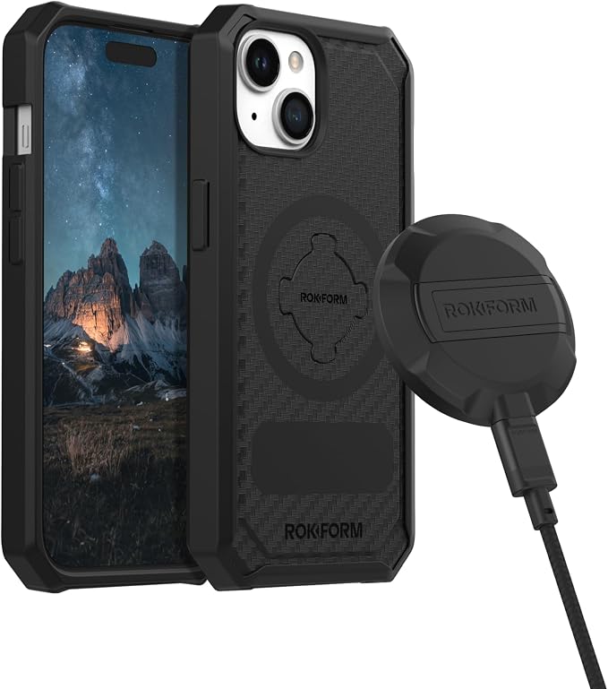 Rokform iPhone 15 Rugged + Magnetic Charging Stand