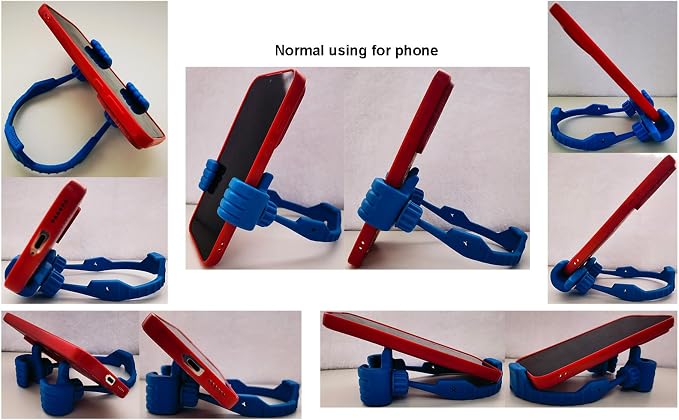 4 Pack Adjustable Holder for PhoneTablet and E-ReadersThumbs Up Lazy Phone StandBlue/Black/Red/Turquoise 5.63 x 3.66 x 1.77Inch