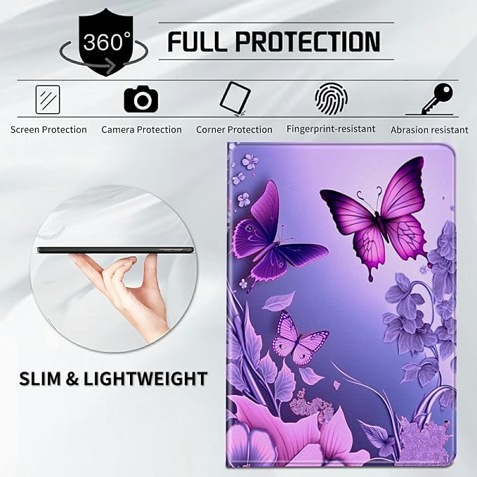 Case for Samsung Galaxy Tab A9 Plus 2023/A11 Plus 2025 11 inch Lightweight Protective PU Leather Smart Stand Cover with Auto Wake Sleep Tablet Case Cover - American Flag &amp Fish
