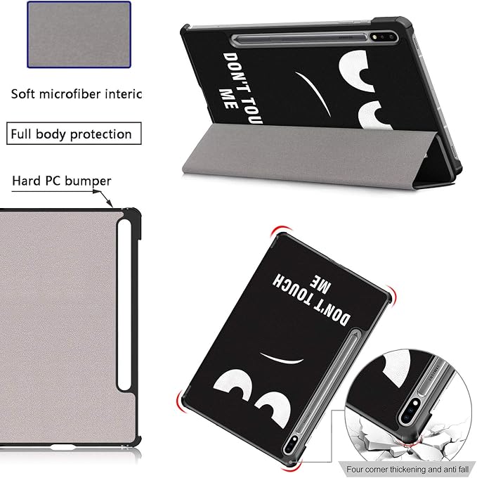 Case for Samsung Galaxy Tab S8 Plus 12.4 2022/S7 FE 2021/S7 Plus 2020 (SM-X800/X806/T730/T733/T736/T738/T970/T975/T976) Lightweight Tri-Fold Stand Thin Cover Auto Wake/Sleep Almond Blossom