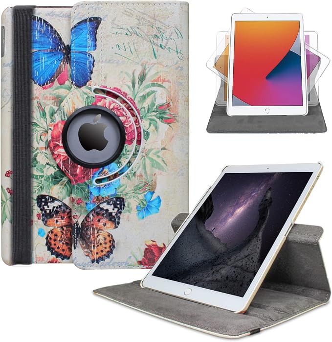 Case for ipad pro 12.9 inch 2nd &amp 1st Generation Old Model 2017/2015 MP6G2LL/A MQDA2LL/A MPLL2LL/A ML0F2LL/A ML3K2LL/A ML0N2LL/A ML0R2LL/A with Rotating Stand Auto Sleep/Wake (Blue)