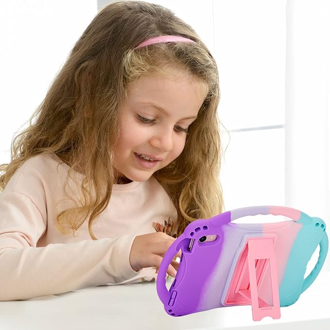 TopEsct Kids Case for iPad mini 7 (A17 Pro) 2024 /iPad Mini6 2021 Shockproof Silicone Cover with Handle Stand for 8.3 iPad mini 6th/7th GenBlue