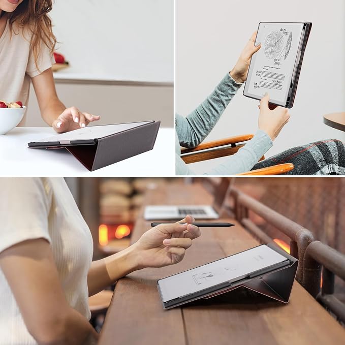 CoBak Case Compatible with Remarkable 2 Paper Tablet Black | Built-in Pen Holder Multi-Angle Foldable Stand Custom Fit for 2020 Released reMarkable 2
