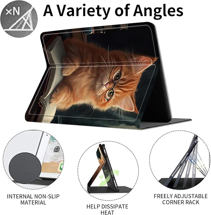 Case for 7 All-New Kindle Paperwhite (12th Generation 2024) and Kindle Colorsoft Signature Edition CoverSlim PU Leather Smart Cases with Auto Wake/Sleep-Black Cat Night Sky
