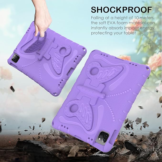 Case for iPad 11th Gen (A16) 11 inch 2025 &amp 10th Generation 10.9 2022 &amp Air 11 2025/2024 &amp Air 6/5th/4th Gen &amp Pro 11 Butterfly Shockproof Cover -Black