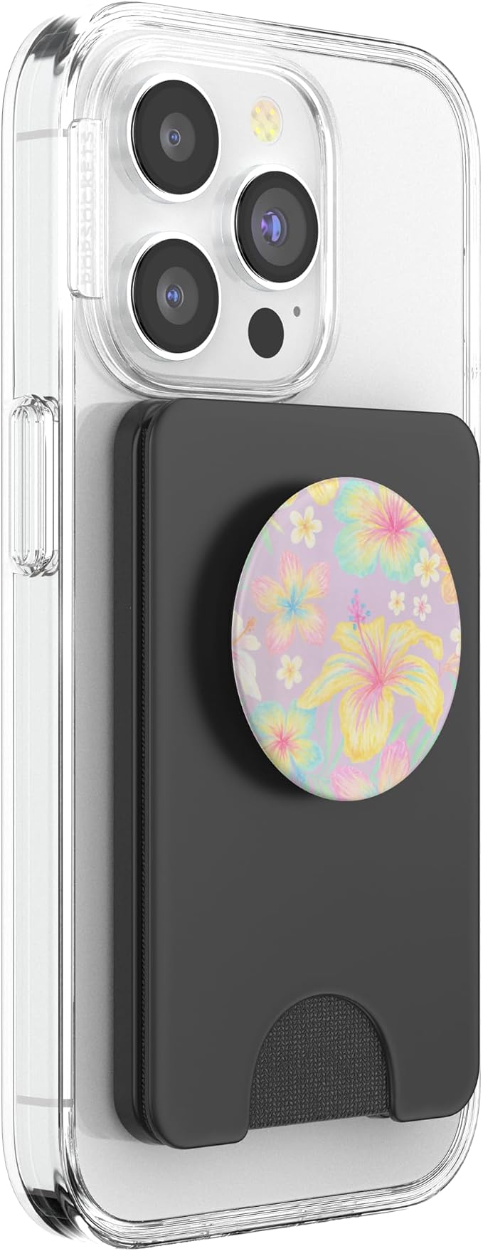 Pastel Hibiscus Floral Pattern PopSockets PopGrip for MagSafe