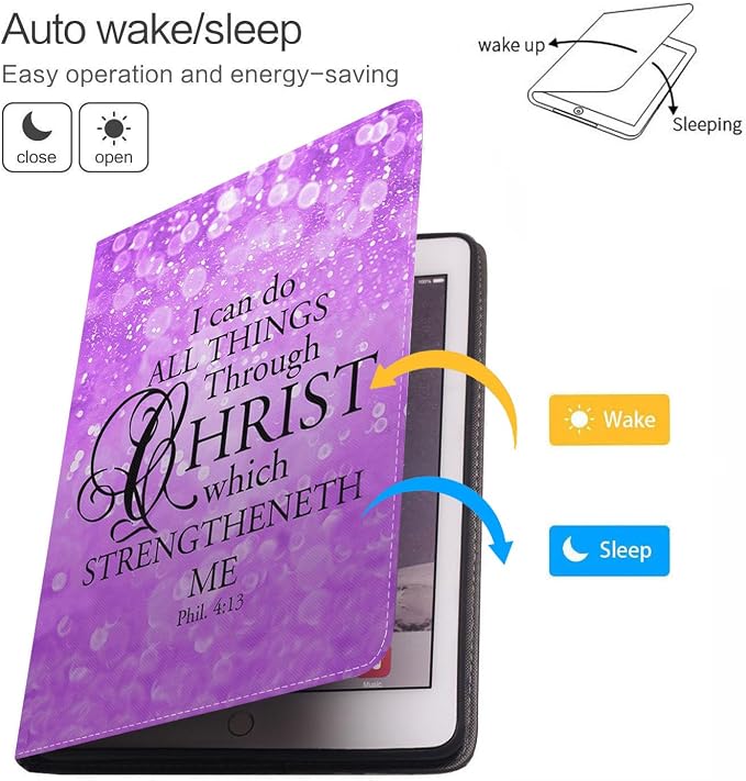 for iPad mini 1 2 3 4 5 Case Stay Positive Work Hard and Make It Happen Inspirational Quote Slim Lightweight PU Leather Stand Cover with Auto Wake/Sleep for iPad mini 5th/4th Gen 7.9 Inch