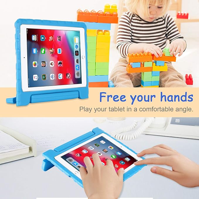 Kids Case for iPad Pro 11 M5/M4 &amp iPad Air 11 (2026/2025/2024) Shockproof Case with Pencil Holder Techcircle Light EVA Foam Handle Stand Bumper Protective Child Friendly Drop Proof Cover Black