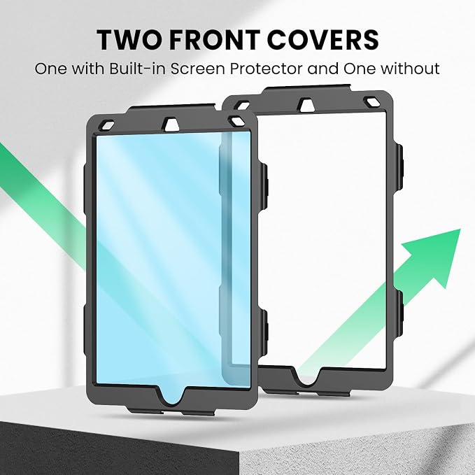 SEYMAC Case for iPad Air 3/ Pro 10.5 inch/Air 3rd Generation 10.5'' Black | Heavy Duty Shockproof Protective Built-in Screen Protector 360° Rotating Stand Hand/Shoulder Strap