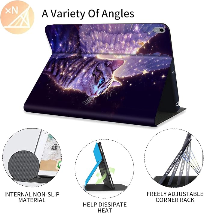 Case for iPad (A16) 11th Generation 11 Inch (2025) for iPad 10th Generation Case 10.9 Inch (2022)Slim Shockproof Shell PU Leather Stand Cover w/Auto Sleep Wake-American Eagle Rebirth of Fire
