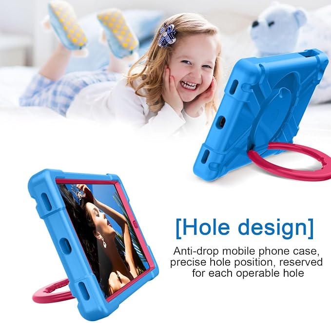 AKABEILA Compatible with Amazon Fire HD 8 2020/2022 Tablet Case，Rugged Kids Case with Stand Lightweight Shockproof Kids Friendly Tablet Cover Black