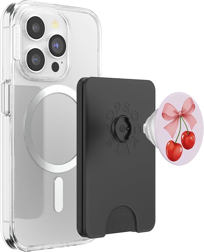 Coquette Cherry and Pink Bow PopSockets PopGrip for MagSafe
