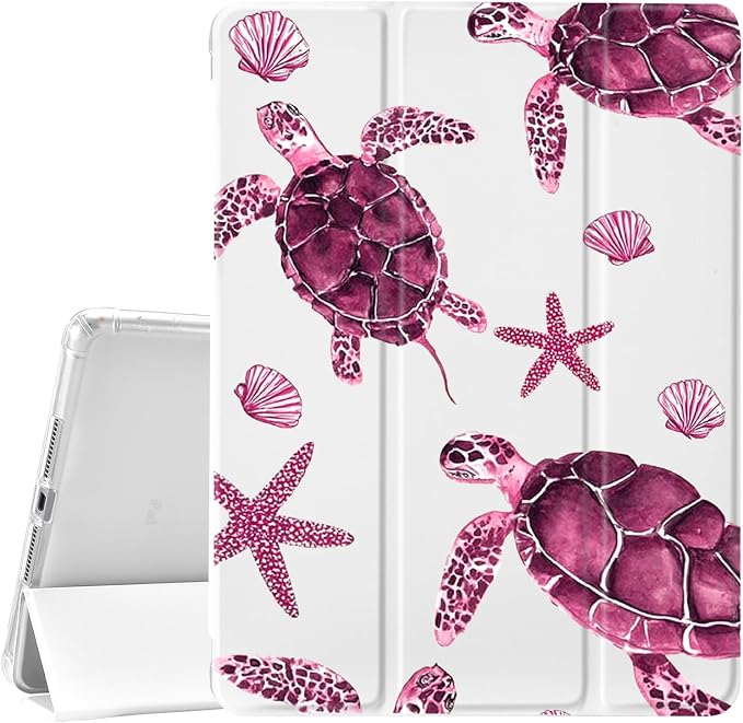 JOYLAND Blue Turtle for iPad Air 11 Inch M3(2025)/M2 (2024)Air 5th/4th Generation Case 2022/2020 10.9 Inch with Pencil Holder-Trifold Stand Protective Cover with Soft TPU BackBlack