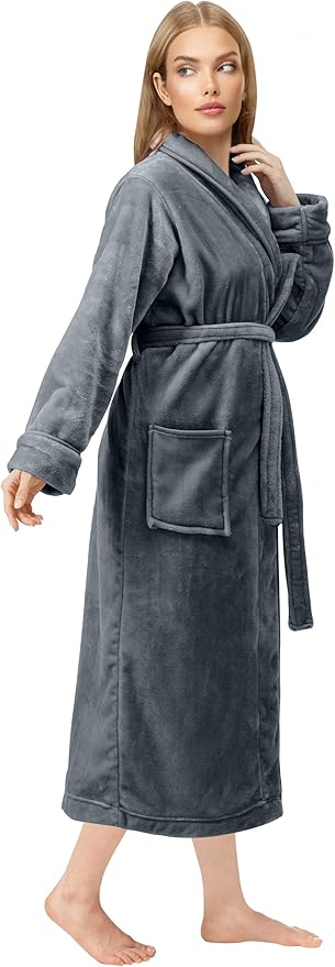 NY Threads Premium Womens Robe, Plush Fleece Long Bath Robe for Women, Fluffy Soft Women's Bathrobe