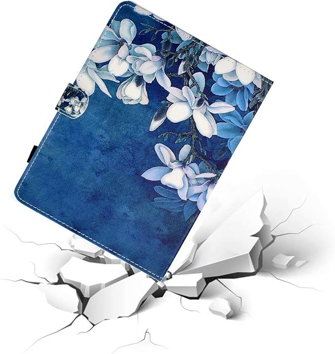 Universal 7 Inch Tablet Case Techcircle Ultra Slim Lightweight PU Leather Stand Folio Flip Wallet Protective Shell Case [Card Slots] [Magnetic Closure] for All 7 Android Tablet PC Cherry Blossom