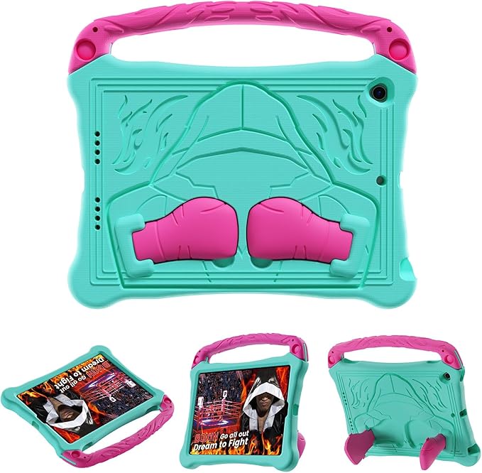 Dteck for iPad Air 3rd Gen (2019) / iPad Pro (2017) Case 10.5 Shockproof Protective Case with Kickstand Hard Plastic Shell 3-Layer Protection Drop Proof Sturdy Rugged Tablet Cover (Aqua+Rose)