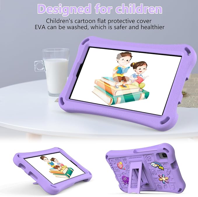 Case for iPad 10.2 Inch 2021/2020/2019/ iPad Pro 10.5 Inch/Air 3rd Gen (2019) Shoulder Strap Kickstand Children Friendly Anti-Scratch Shockproof Case Lightpurple