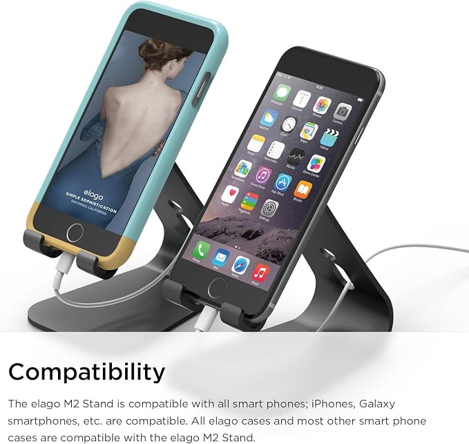 elago M2 Stand for All iPhones and Galaxy Smartphones (Angled Support for FaceTime) (Black)