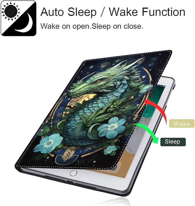 Case for New iPad (A16) 11th Generation 11 Inch 2025for iPad 10th Generation 2022 10.9 Inch Multi-Angle Stand Smart Cover Shockproof with Auto Wake/Sleep Baby Dragon