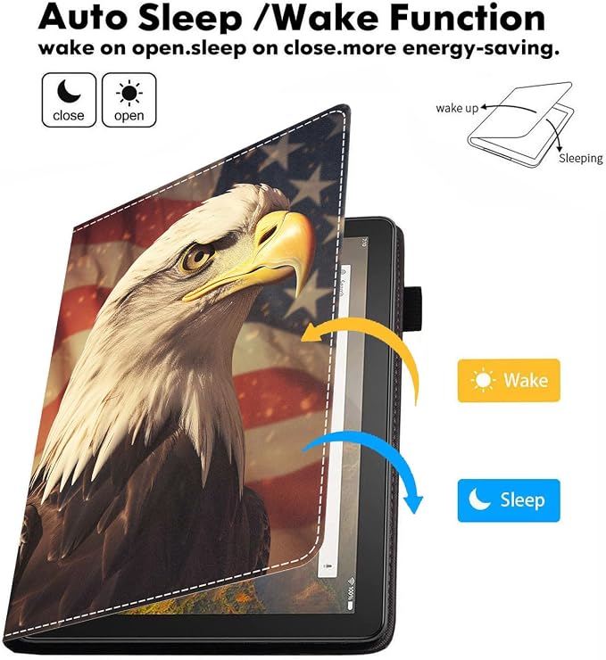 Case for Amazon Kindle Fire HD 10 Tablet 10.1 (9th/7th Generation 2019/2017 Release) Slim Folding Stand Folio Cover with Card Slot &amp Auto Wake/Sleep - African American Girl