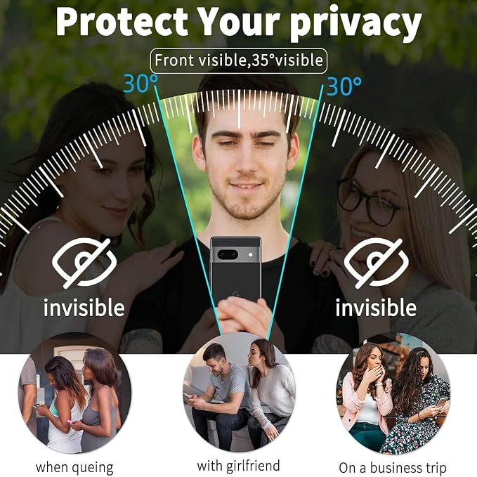 3 Pack Privacy Screen Protector for Google Pixel 4 9H Hardness [Anti-Scratch] Full Coverage Anti-Spy Tempered Glass Film for Google Pixel 4 [Don’t Support Fingerprint Unlock] | 9H Hardness Anti-Spy T