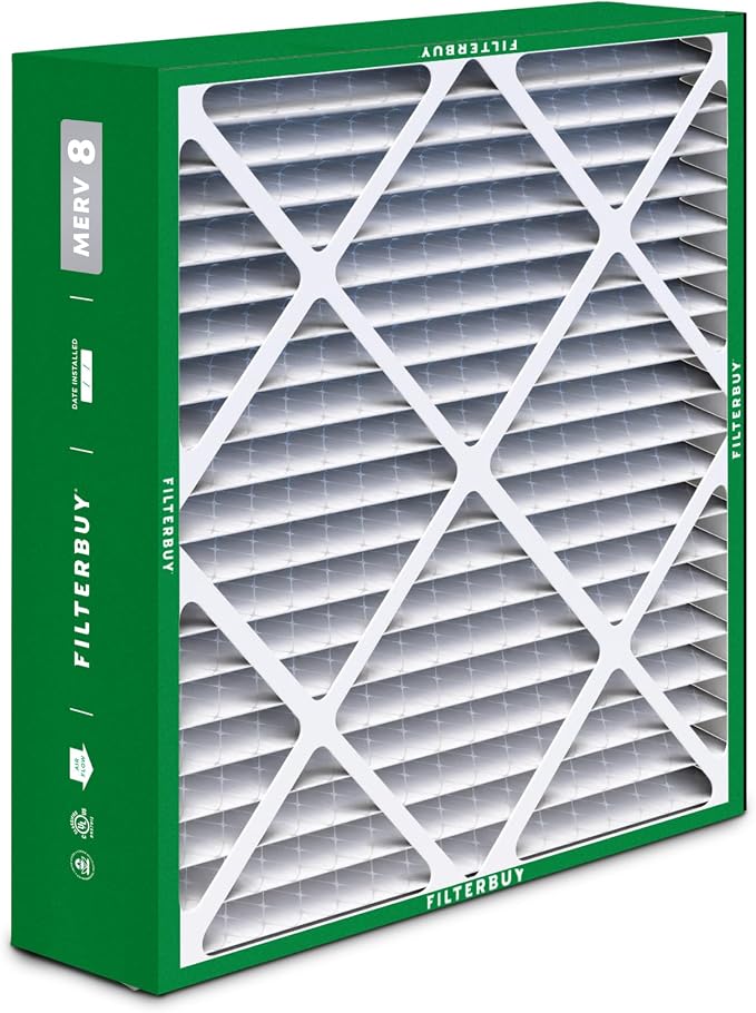 Filterbuy 20x22x5 Air Filter MERV 8 Essential Dust & Allergy Defense, Pleated