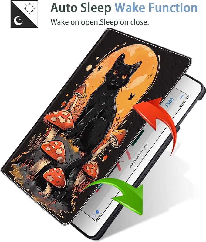 Case for iPad 9th/8th/7th Generation 2021/2020/2019 iPad 10.2 Inch Also Fit iPad Air 3th Gen 2019/iPad Pro 10.5 inch，Standing Cover with Auto Sleep/WakeCute Black Cat