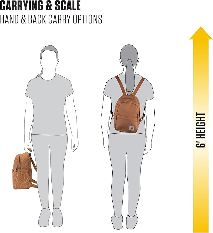 Carhartt Classic Mini Backpack, Durable, Water-Resistant Backpack with Adjustable Shoulder Straps, Black