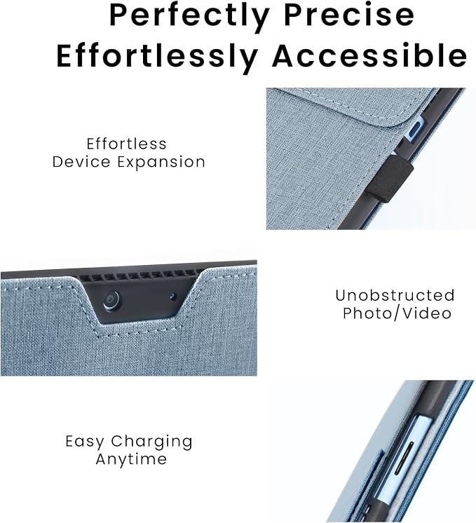 Omnpak Case for 13 inch Microsoft Surface Pro 11 (2024) Surface Pro 10 &amp Pro 9 Protective Cover with Multi-Angle Stand &amp Stylus Holder Compatible with Type Cover Keyboard Black