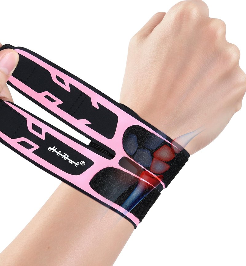 HiRui Wrist Brace Wrist Wrap for TFCC Tears, Ultra-thin Compression Wrist Strap Wrist Support for Workout Basketball Tennis Weightlifting Tendonitis Carpal Tunnel Syndrome-Adjustable (Pink, 1 Pack)