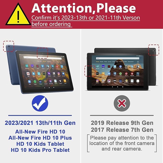 ZoneFoker for 10 Tablet Case (13th/11th Generation 2023/2021 Released) PU Leather Folio Cover with Multi-Angle Stand/Pen Holder Auto Wake/Sleep for 10/10 Plus Black+Black