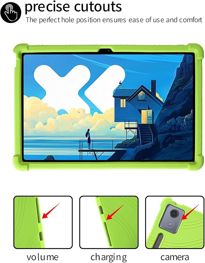 for Lenovo Idea Tab Pro 12.7 inch Tablet CaseBOVUGAC Soft Silicone Adjustable Stand Shockproof Kids Friendly for Lenovo Idea Tab Pro Tablet(Black)