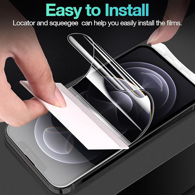 3 Pack Flexible Film Screen Protector for iPhone 12 Pro Max Non-breakable Soft TPU Hydrogel Film for iPhone 12 Pro Max Screen Protector Film (NOT Glass)