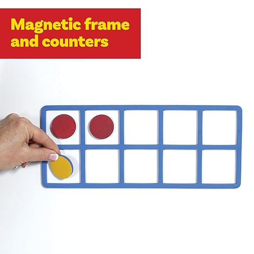 LEARNING ADVANTAGE Giant Magnetic Foam Ten Frames | Early Math Manipulative | 2 Frames with 20 Disks | Teach Number Concepts, Addition and Subtraction